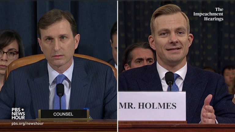 WATCH: Holmes recalls Trump asking about the ‘investigation’ in phone call