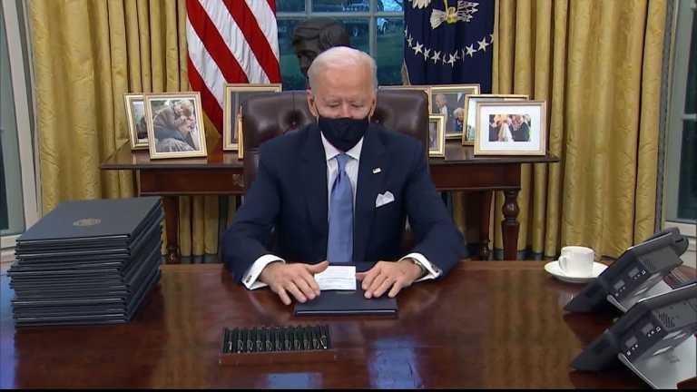 WATCH: Biden signs executive orders on climate, COVID-19 on first day in office