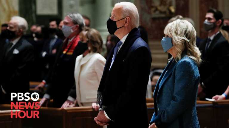 WATCH: Biden attends Inauguration Day church service with family, Pelosi, McConnell