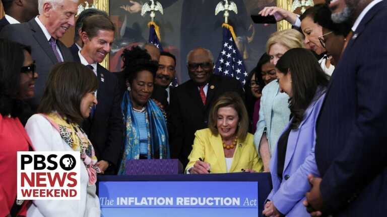Democrats celebrate legislative win in passing of climate, health and tax bill